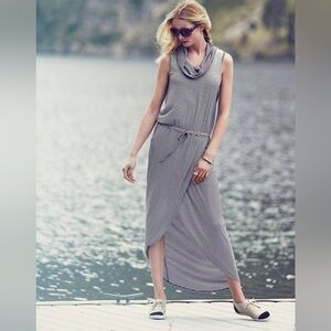 NWT Anthro Dolan Left Coast Cowl Knit Striped Midi Sleeveless Tulip Hem Dress XS
